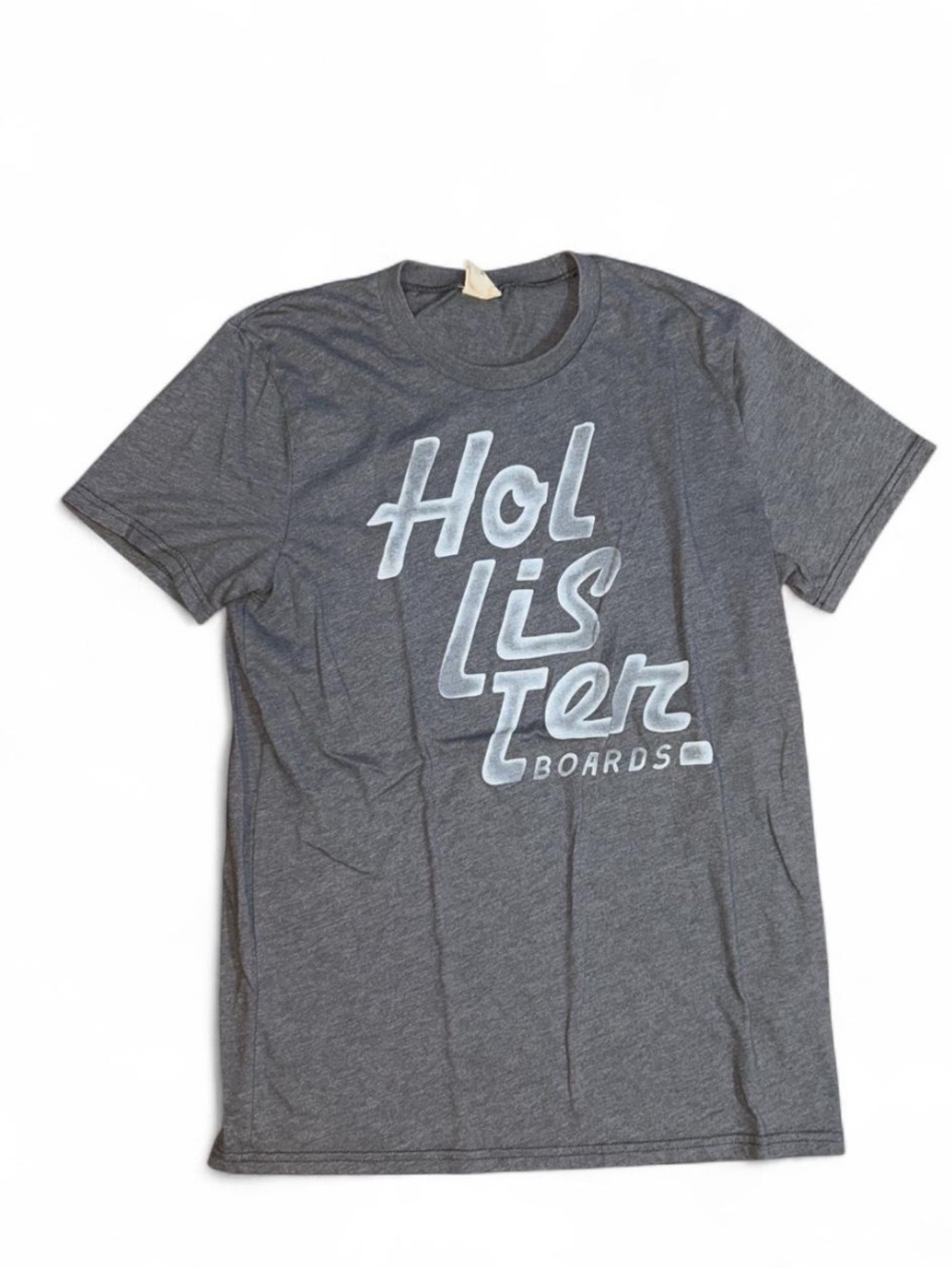 Hollister Charcoal Tee with White Script Logo